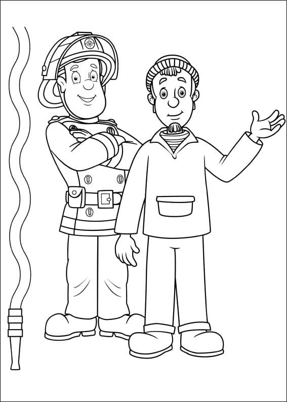 Charlie Jones and Fireman Sam Färbung Seite - Kostenlose druckbare ...