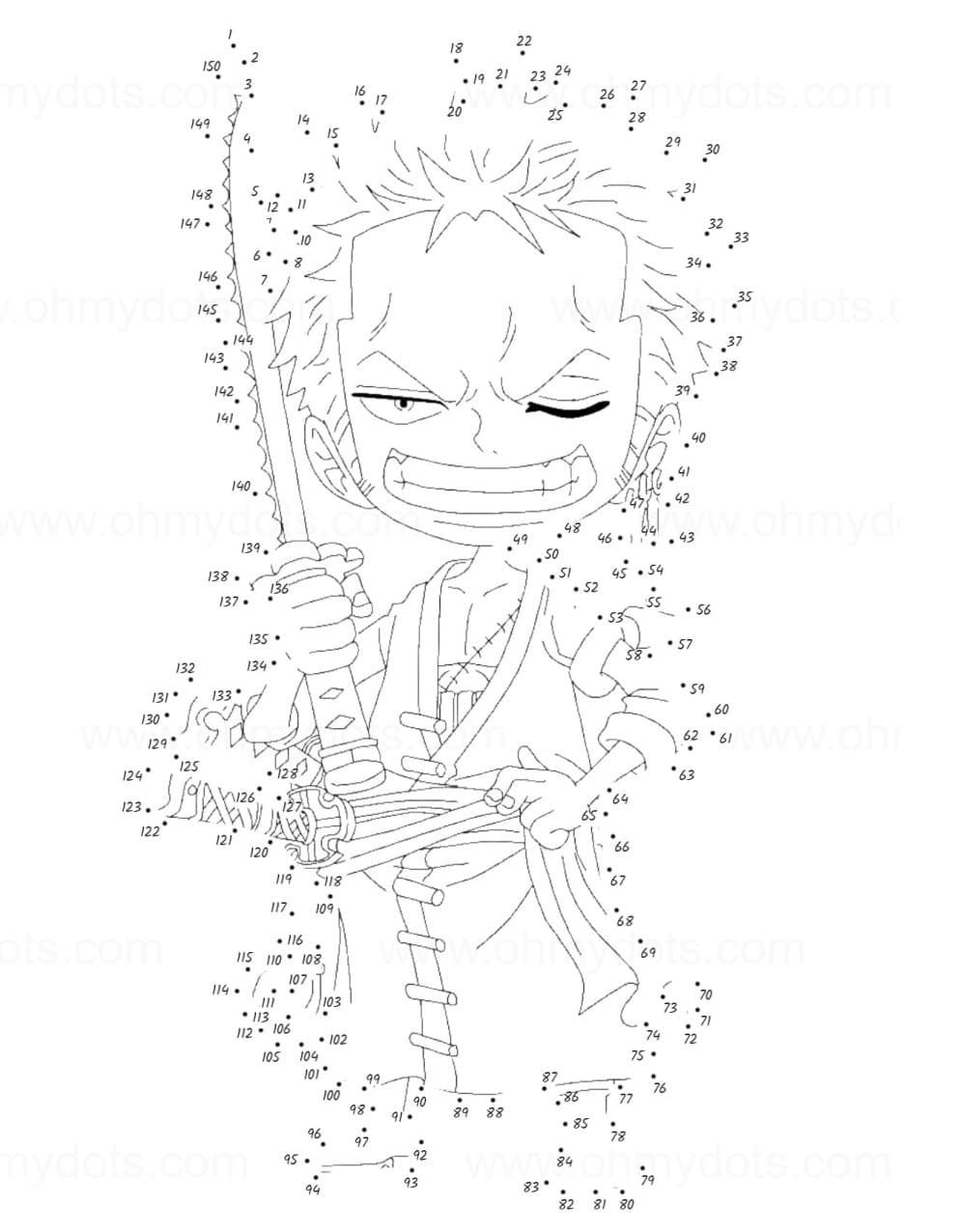 Chibi Zoro Dot to Dots