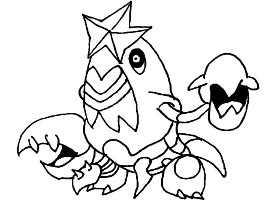 crawdaunt coloring page easy pokemon