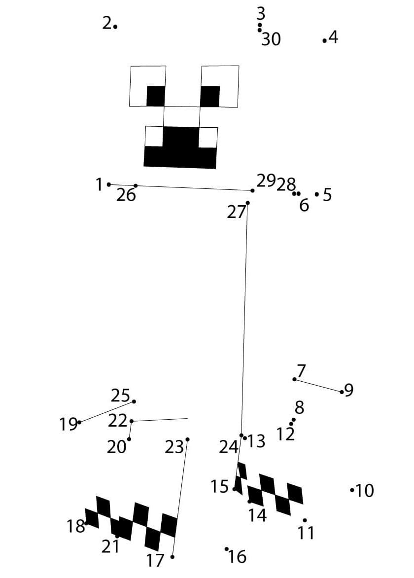 Creeper Minecraft Dot to Dots