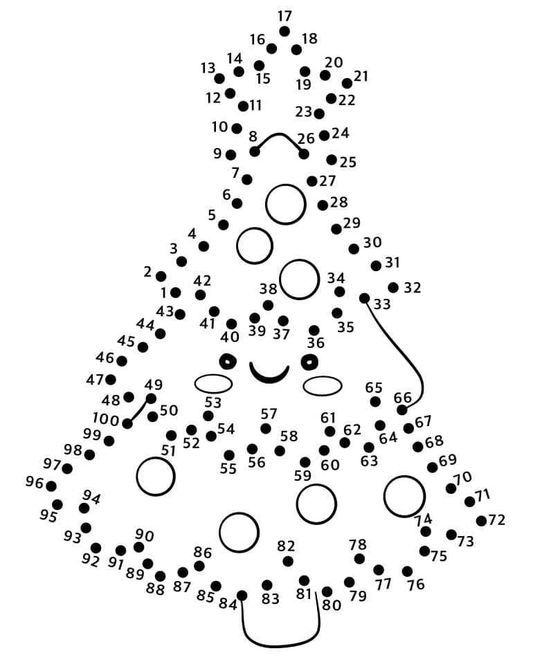 Cute Christmas Tree Dot to Dots