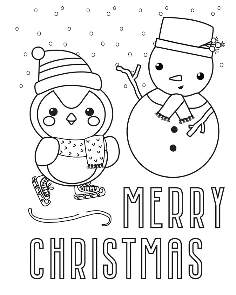 Cute Owl and Snowman