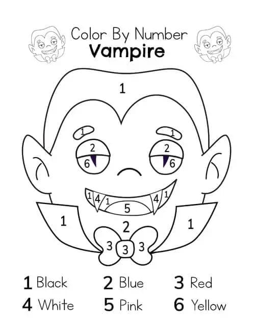 Cute Vampire Color by Number