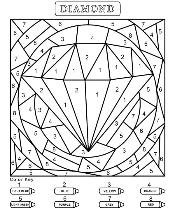 Diamond for Kindergarten Color by Number