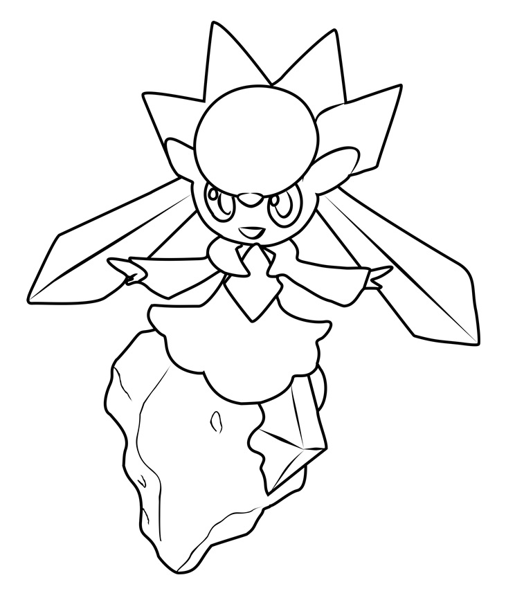 Diancie Pokemon - Coloring Pages