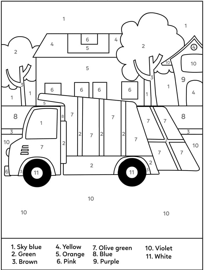 Dumb Truck Color by Number