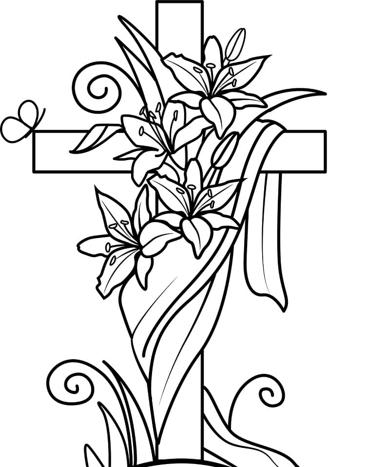 Easter Cross – Coloring Pages