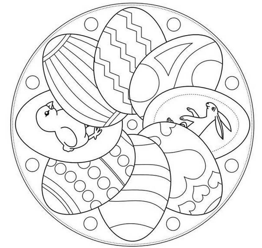 Easter Mandala with Eggs