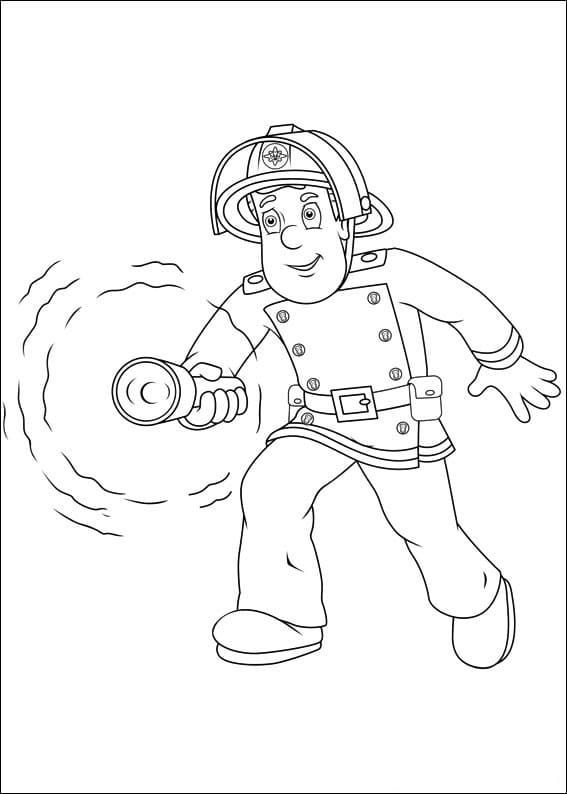 Fireman Sam Smiling Färbung Seite - Kostenlose druckbare Malvorlagen ...