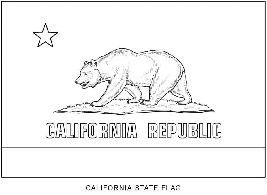 Flag of California Färbung Seite - Kostenlose druckbare Malvorlagen für ...