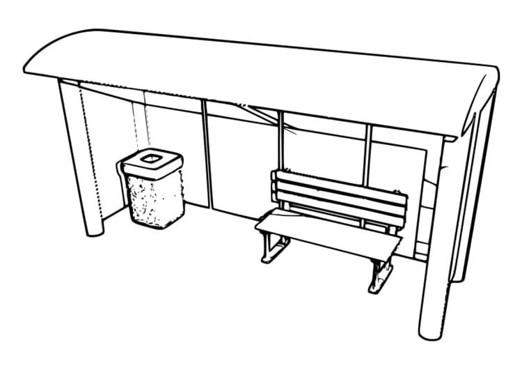 Free Bus Stop to Color