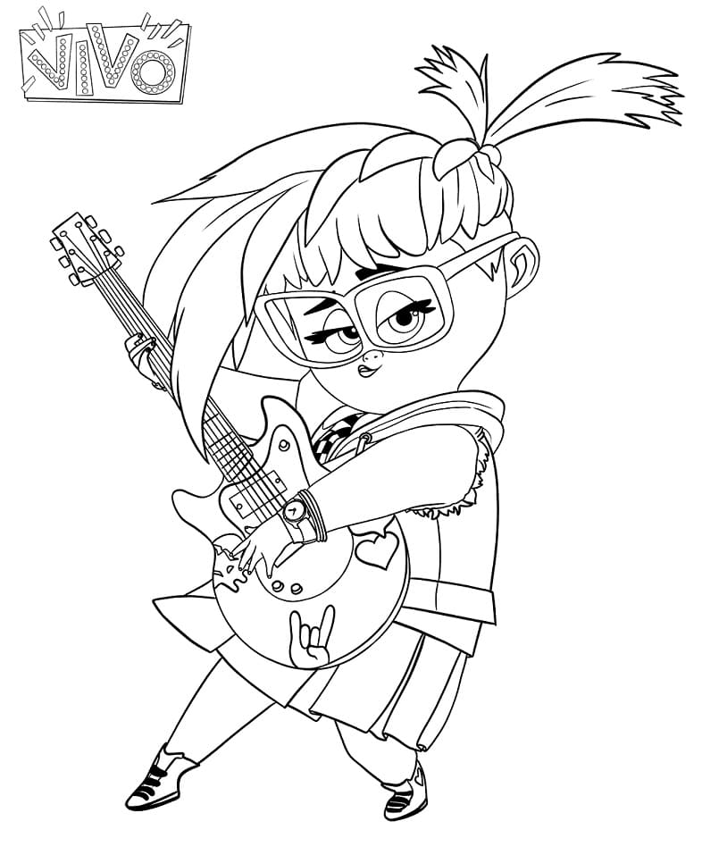 Gabriela Hernández from Vivo - Coloring Pages