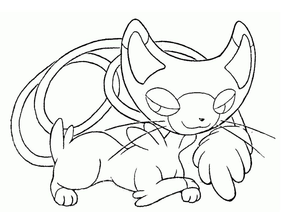 coloring pages glameow pokemon