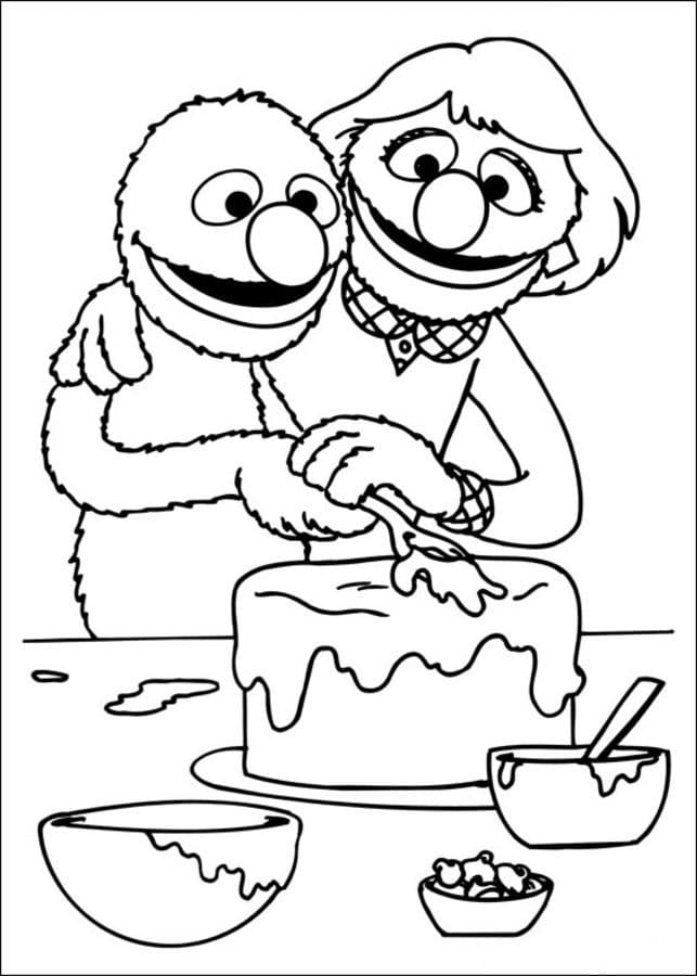 Grover Frosting A Cake