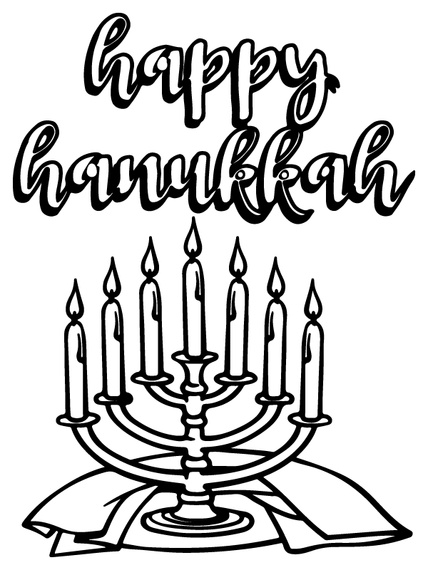 Happy Hanukkah Coloring Page