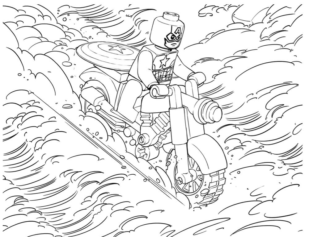 Lego Captain America Riding Motobike