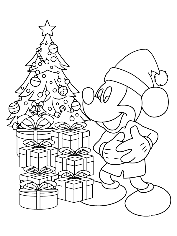 Glorious Mickey Mouse Christmas coloring page - Coloring Pages