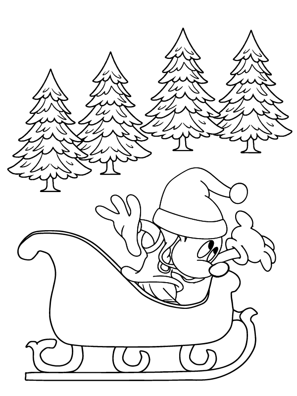 Terrific Mickey Mouse Christmas coloring page