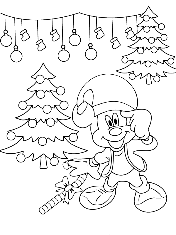 Marvelous Mickey Mouse Christmas coloring page