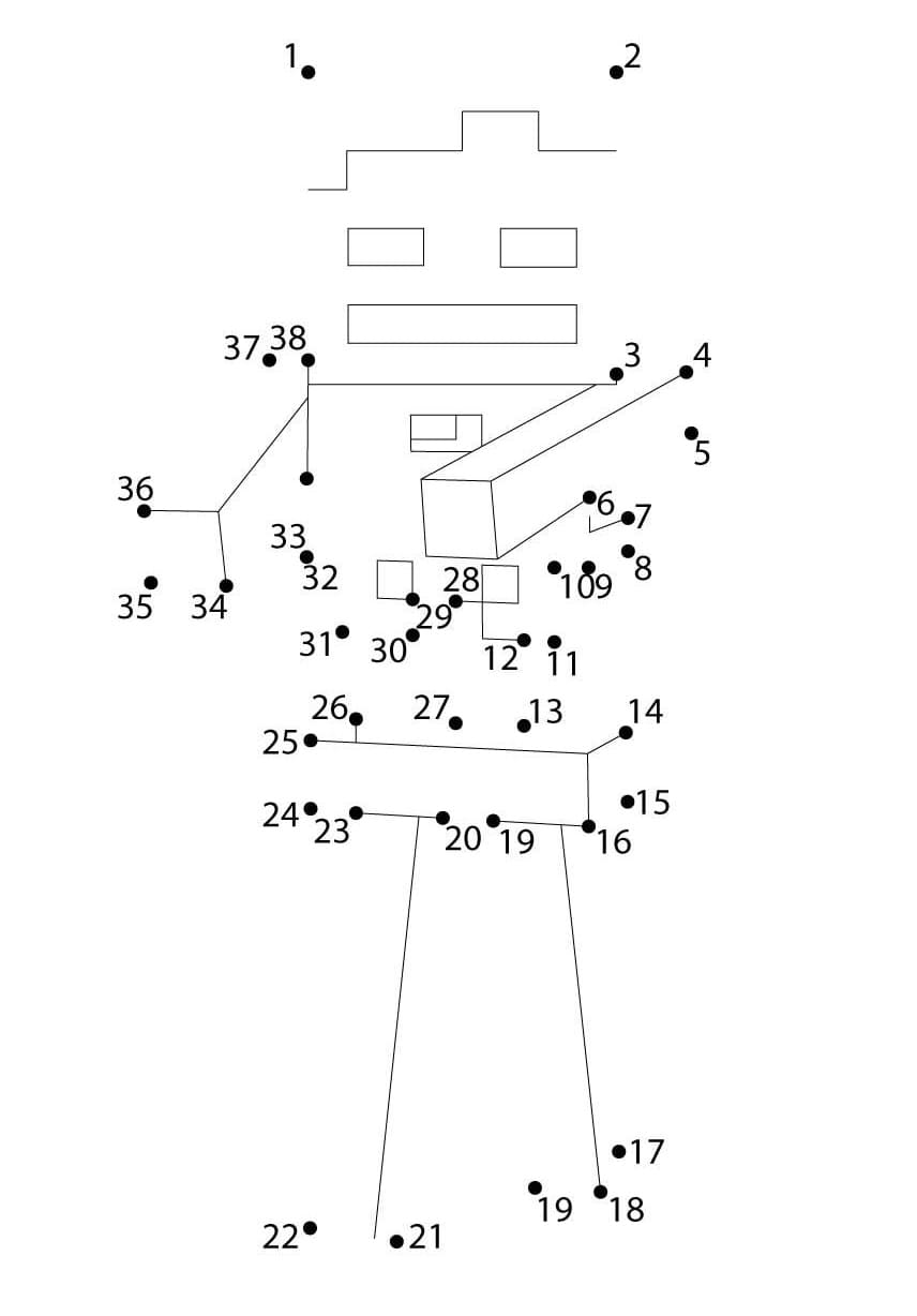 Minecraft Skeleton Dot to Dots