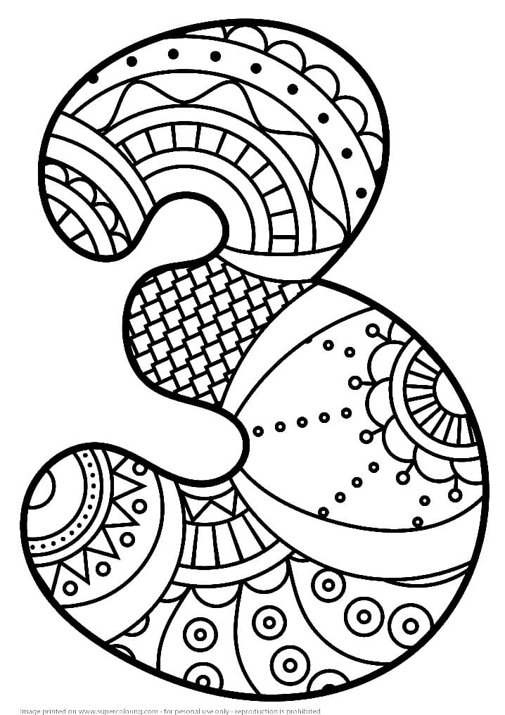 Number 3 Zentangle