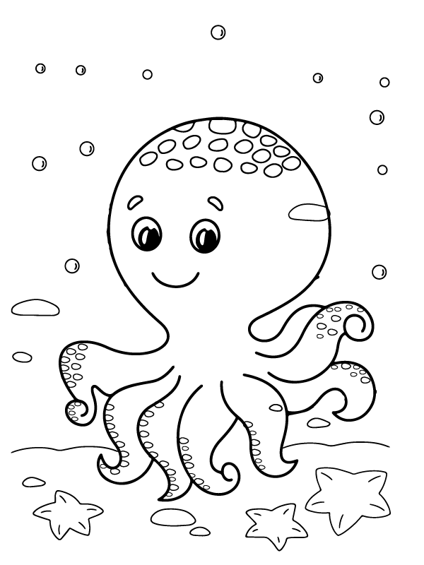 Oktopus druckbare Färbung Seite