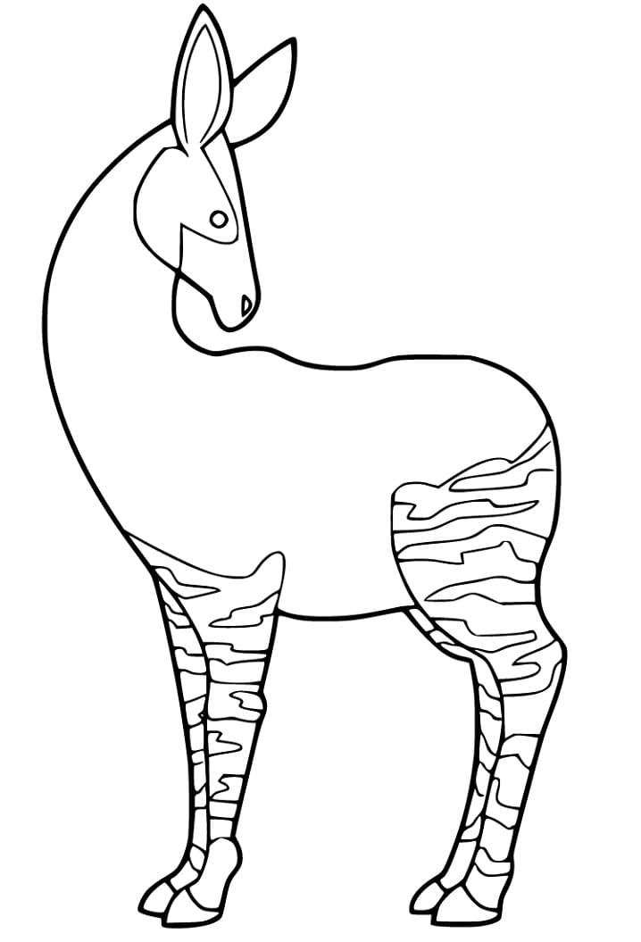 Kawaii Okapi - Coloring Pages