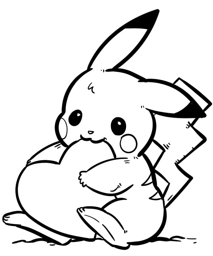 Pikachu with Heart Shape