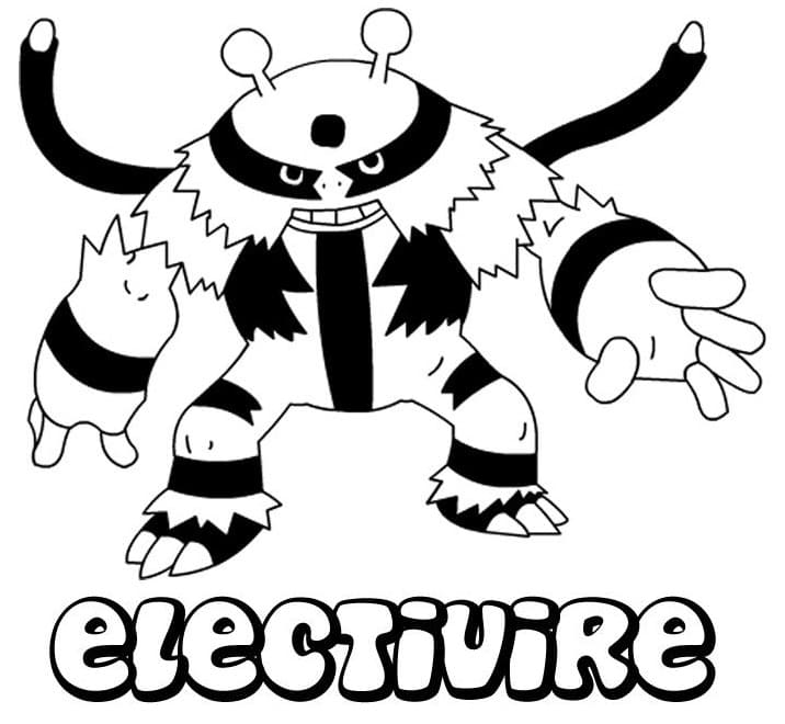 free printable electivire coloring pages pokemon