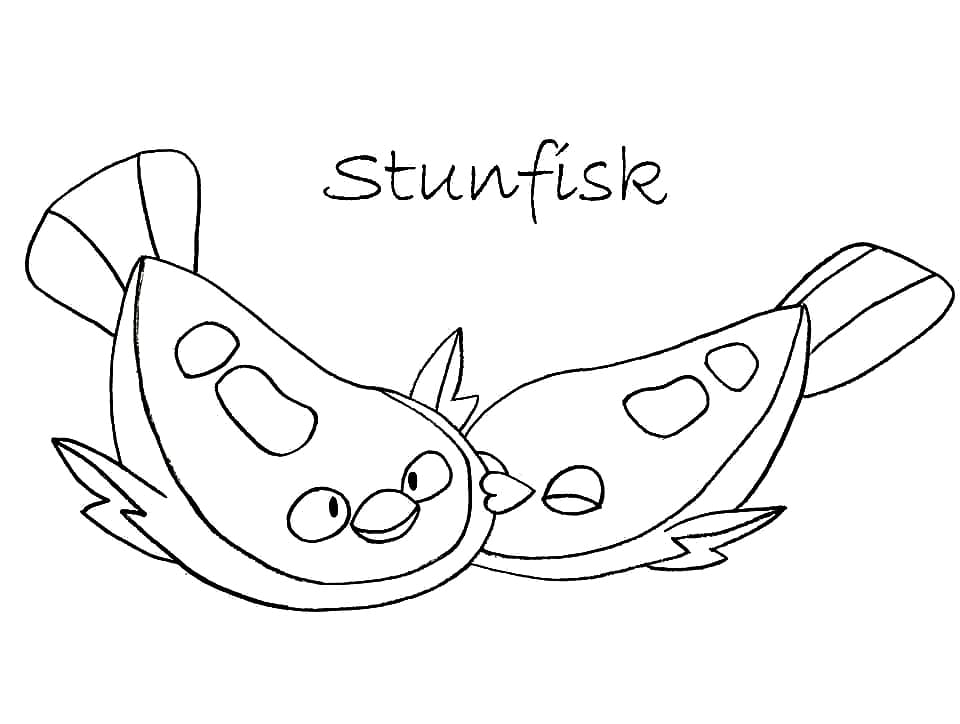 stunfisk coloring pages for children pokemon