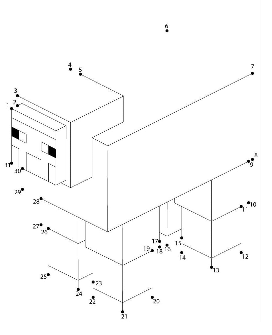Sheep Minecraft Dot to Dots