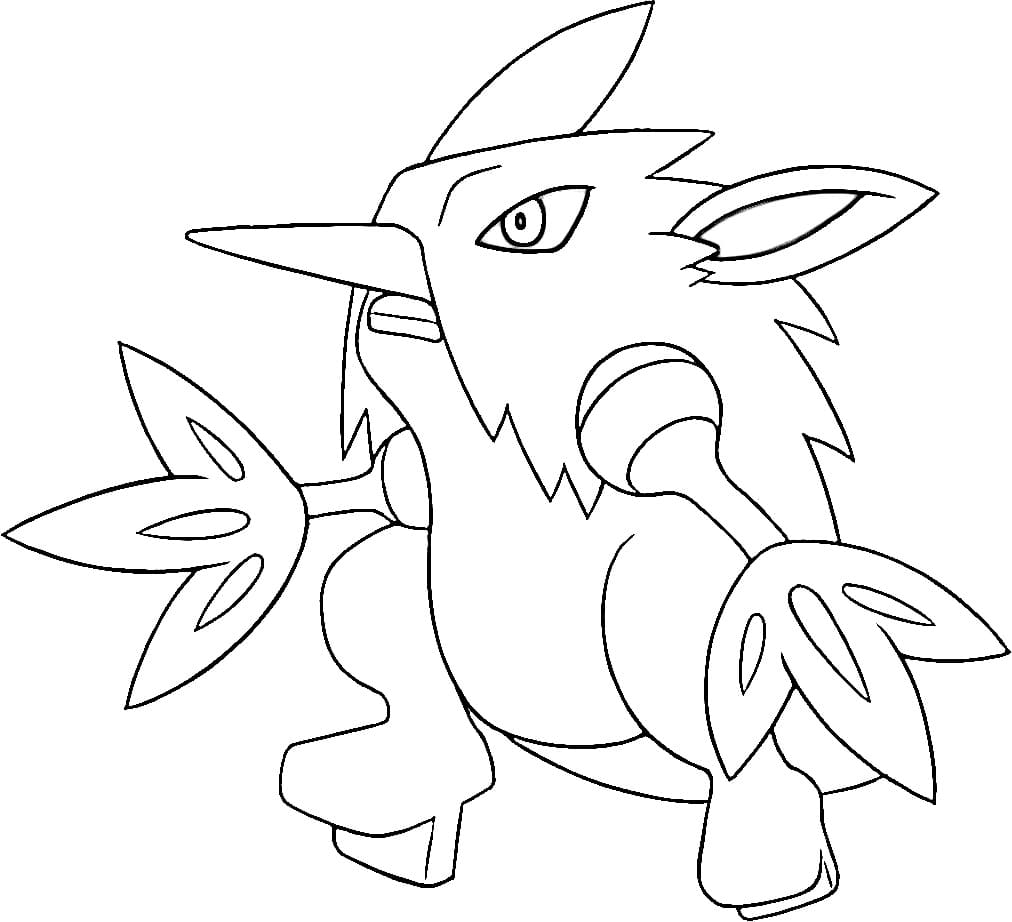 shiftry coloring page in black and white pokemon