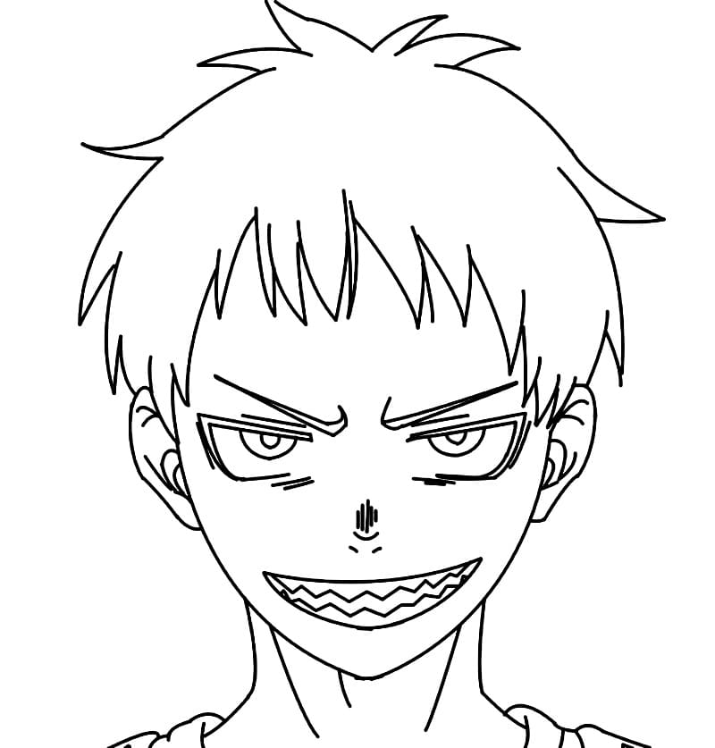 Shinra Kusakabe Face - Coloring Pages