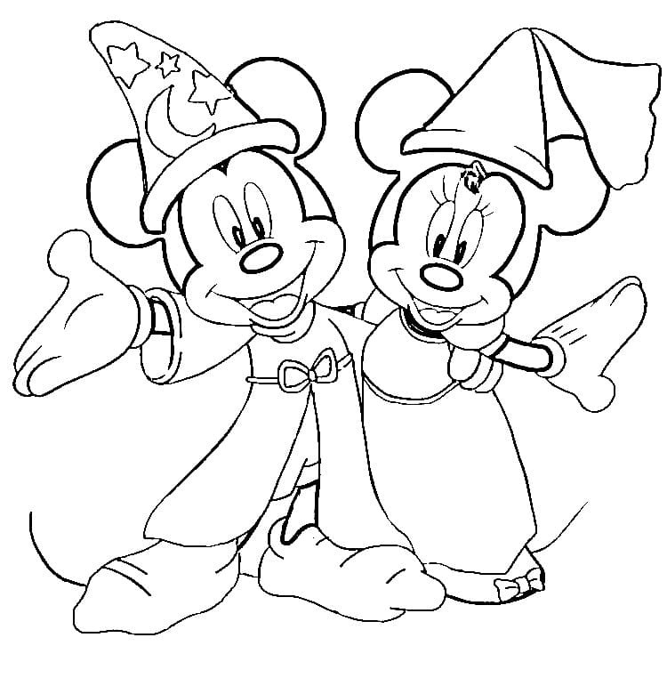 Sorcerer Mickey and Princess Minnie