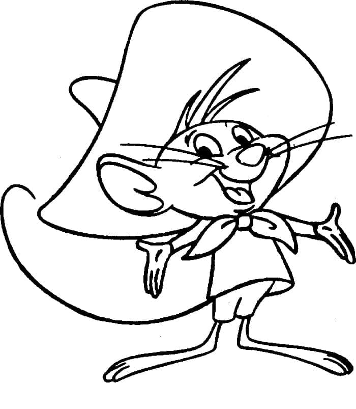 Speedy Gonzales Smiling - Coloring Pages