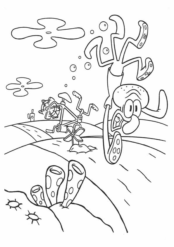 Squidward Falling