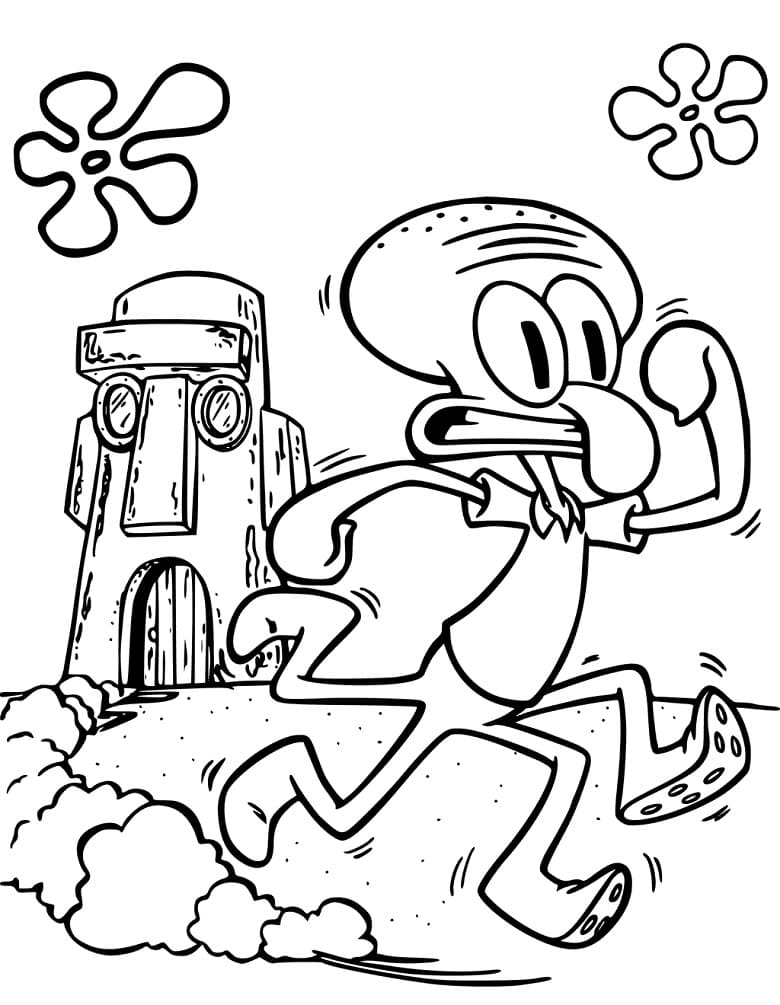 Squidward Running