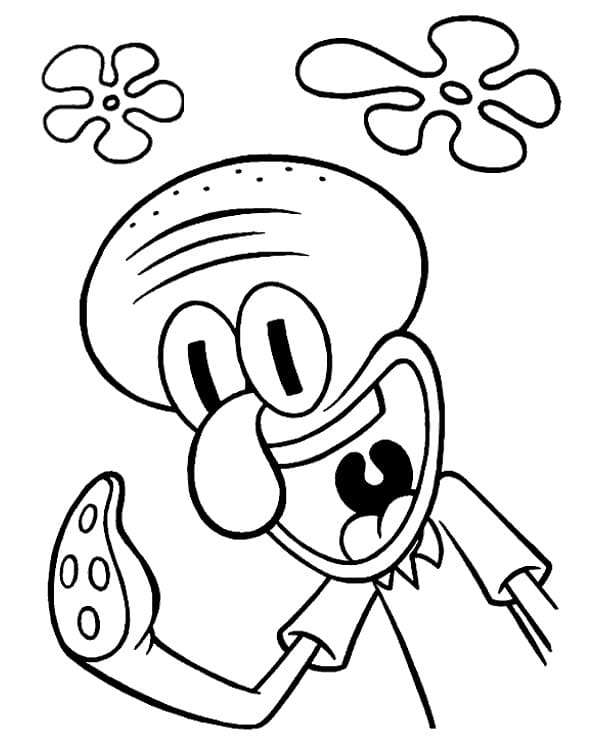 Squidward Waving Hand