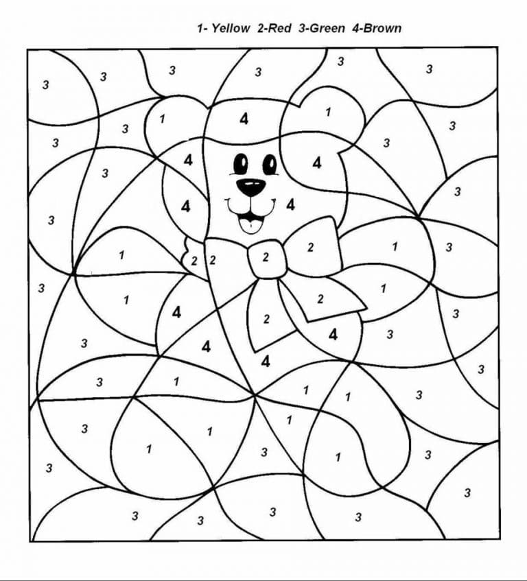 Teddy for Kindergarten Color by Number