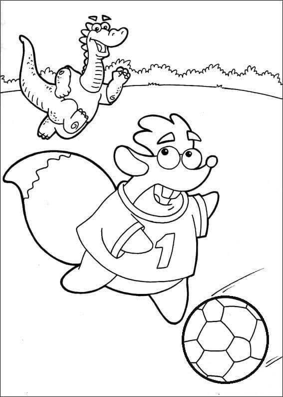 Tiko Playing Soccer - Coloring Pages