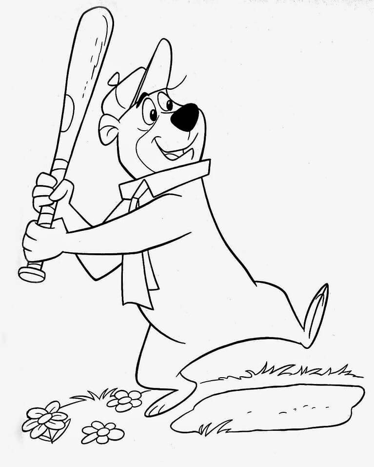 Yogi Bear Playing Baseball