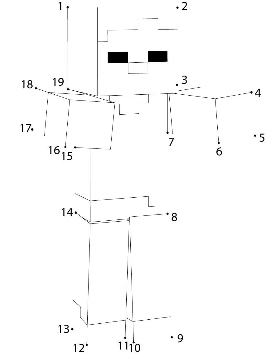 Zombie Minecraft Dot to Dots