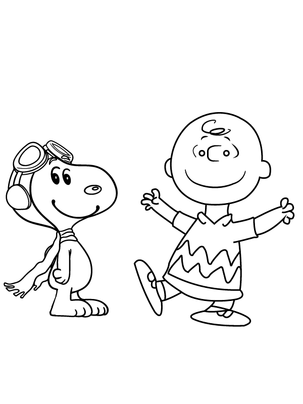 Charlie Brown And Snoopy Printables Färbung Seite - Kostenlose 