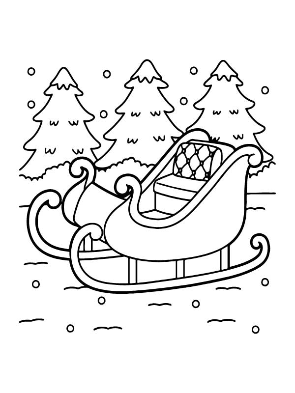 Christmas Sleigh Färbung Seite - Kostenlose druckbare Malvorlagen für ...