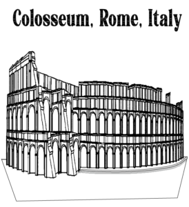 Colosseum of Rome, Italy Coloring Page