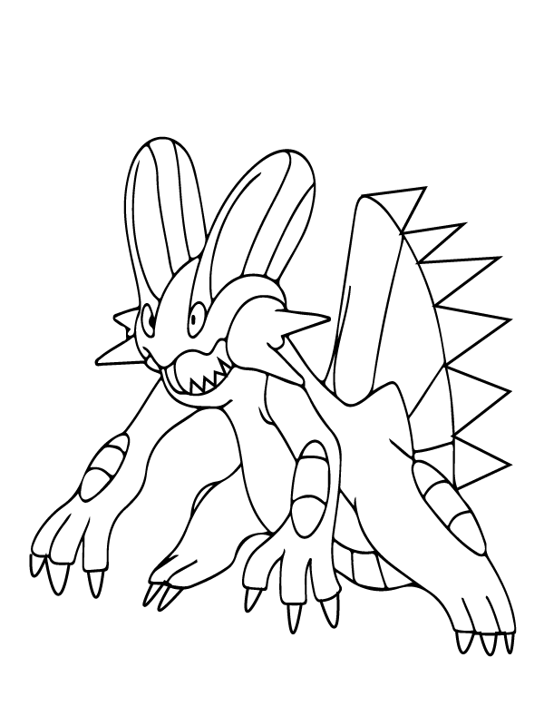 Crawling Swampert Pokemon Mega Evolution – Coloring Pages