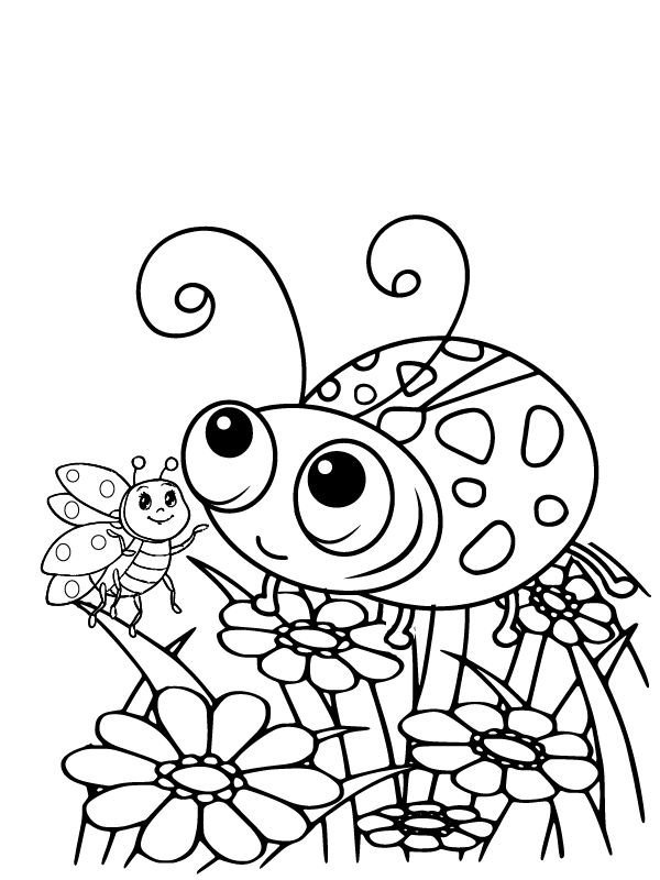 Cute Ladybug Coloring Page Färbung Seite - Kostenlose druckbare ...