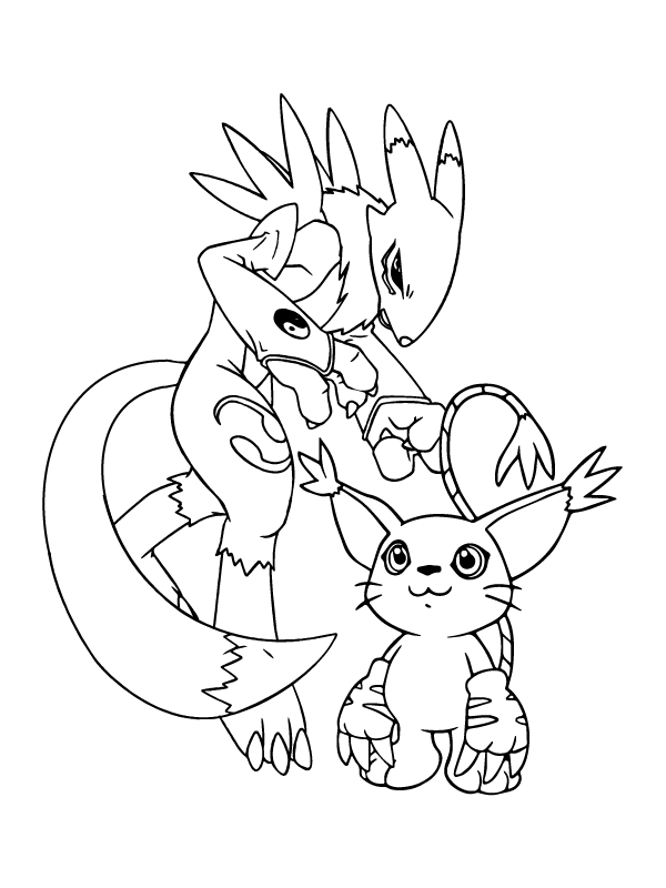 Cute Tailmon of Digimon Adventure - Coloring Pages