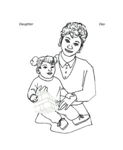 Daughter's Day Coloring Page