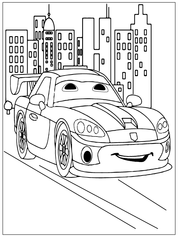 Disney Cars Jeff Gorvette Coloring Page